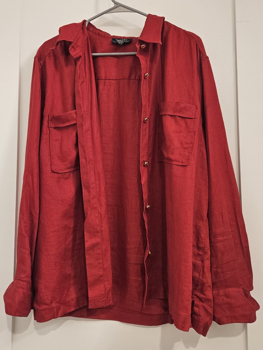 Ralph Lauren Red Lightweight Shirt 100% Linen